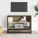 Tv-Benk Sonoma Eik 61X40X46 Cm Konstruert Tre Og Metall