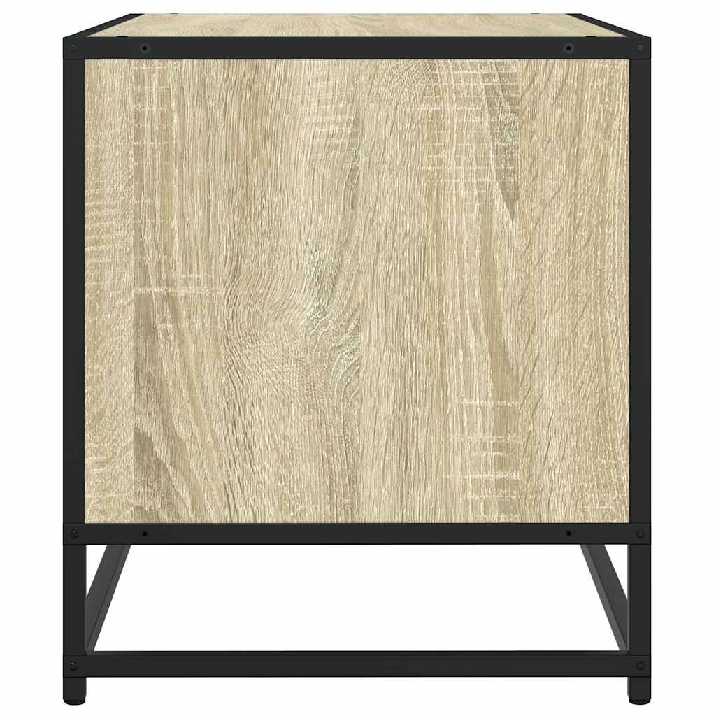 Tv-Benk Sonoma Eik 61X40X46 Cm Konstruert Tre Og Metall