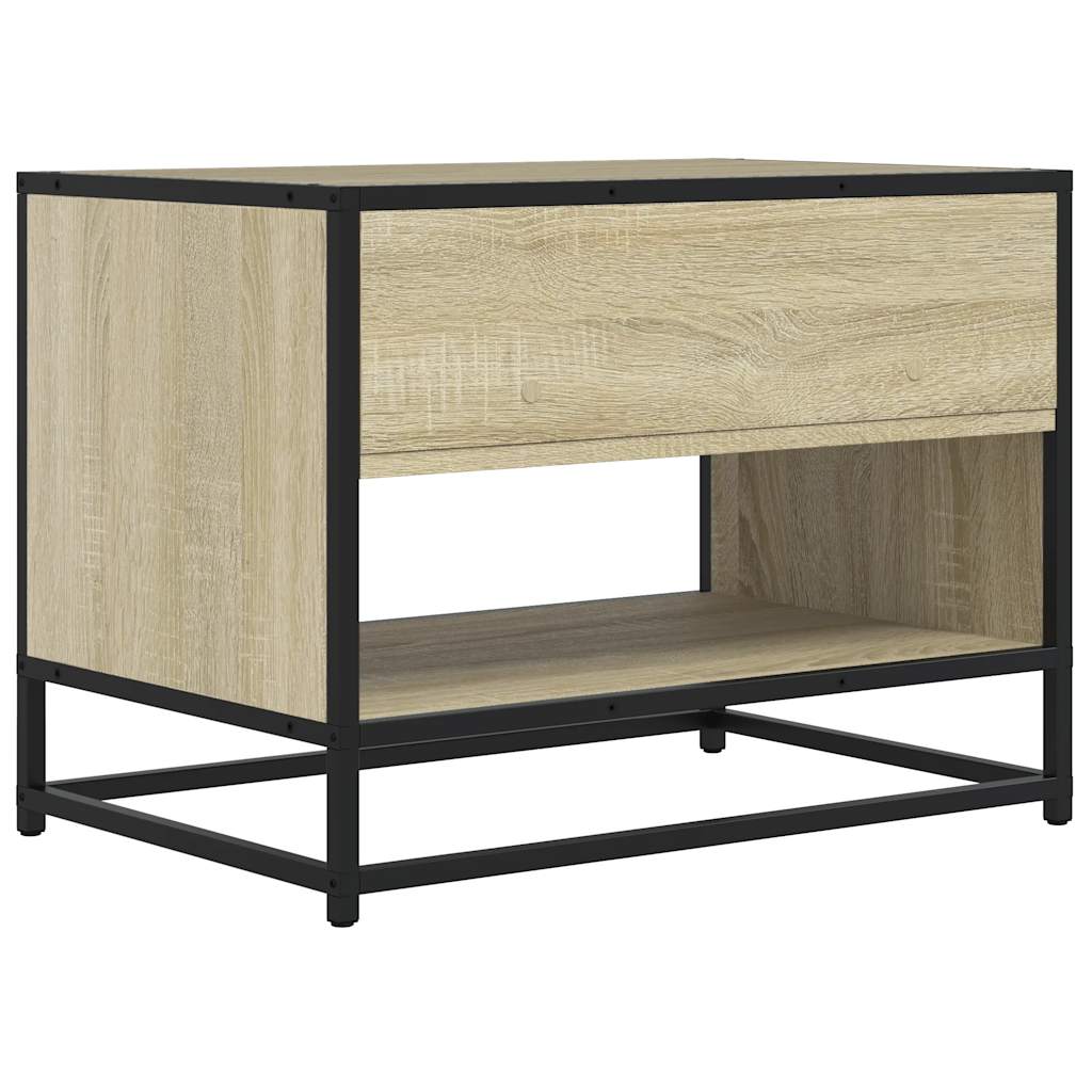 Tv-Benk Sonoma Eik 61X40X46 Cm Konstruert Tre Og Metall