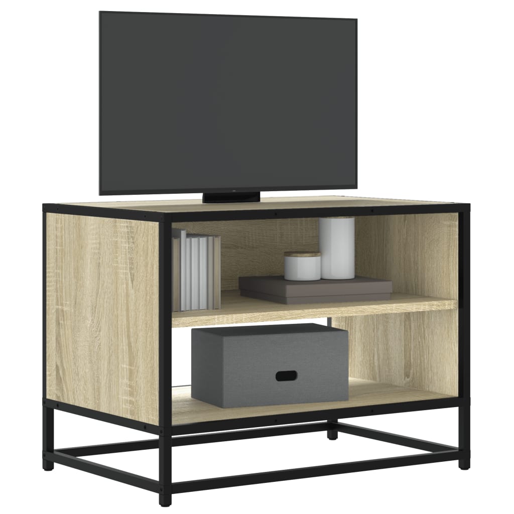 Tv-Benk Sonoma Eik 61X40X46 Cm Konstruert Tre Og Metall