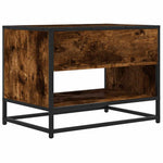 Tv-Benk Røkt Eik 61X40X46 Cm Konstruert Tre Og Metall