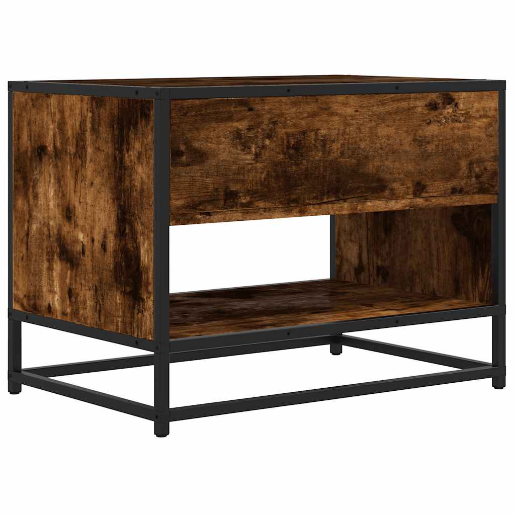 Tv-Benk Røkt Eik 61X40X46 Cm Konstruert Tre Og Metall
