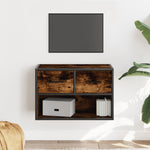 Tv-Benk Røkt Eik 60X31X39,5 Cm Konstruert Tre Og Metall