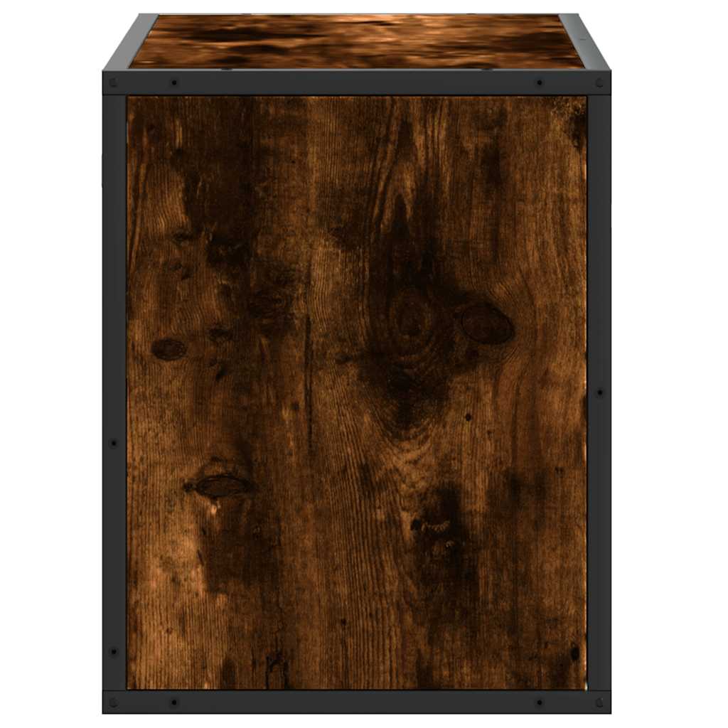 Tv-Benk Røkt Eik 60X31X39,5 Cm Konstruert Tre Og Metall