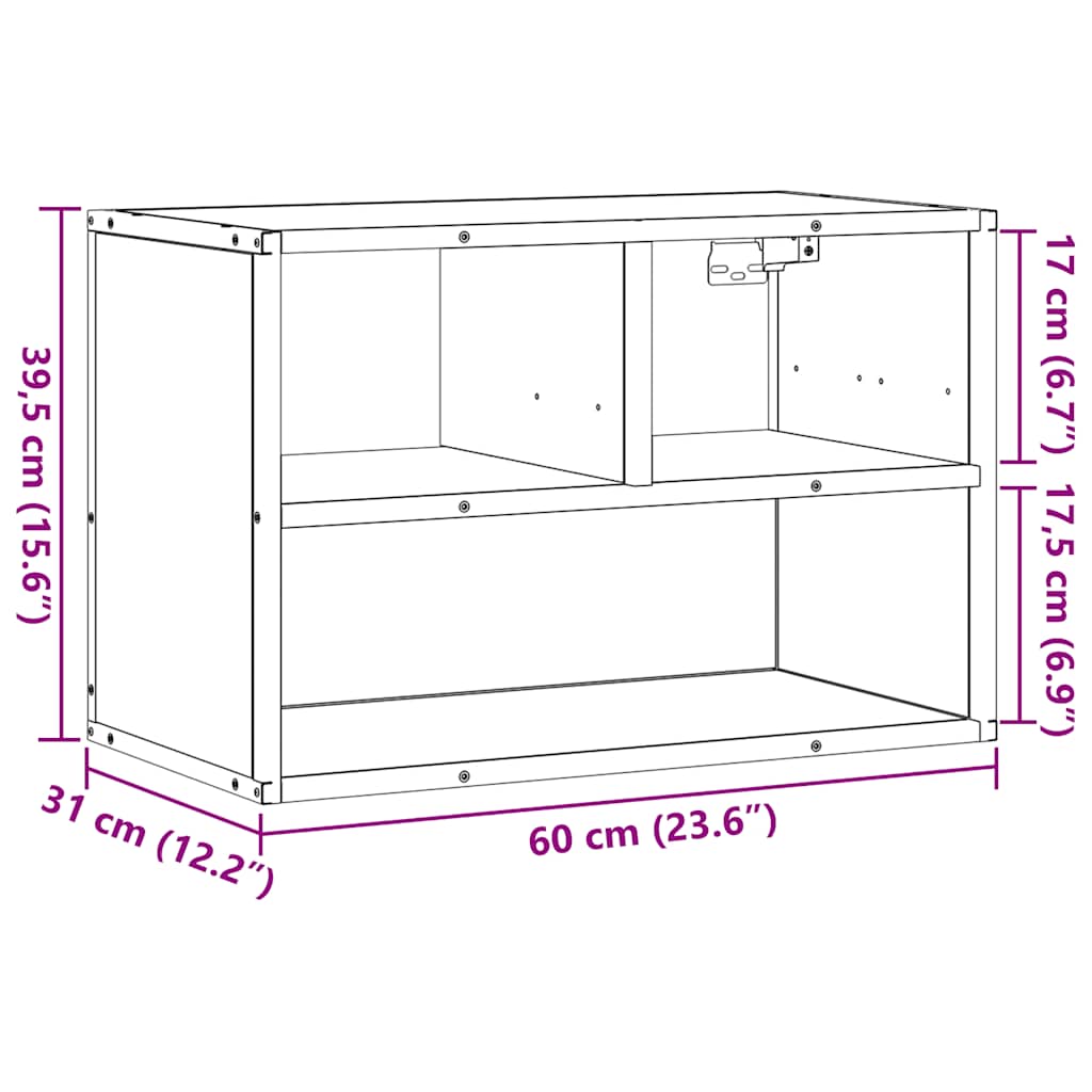 Tv-Benk Røkt Eik 60X31X39,5 Cm Konstruert Tre Og Metall