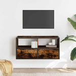 Tv-Benk Røkt Eik 80X31X39,5 Cm Konstruert Tre Og Metall