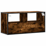 Tv-Benk Røkt Eik 80X31X39,5 Cm Konstruert Tre Og Metall