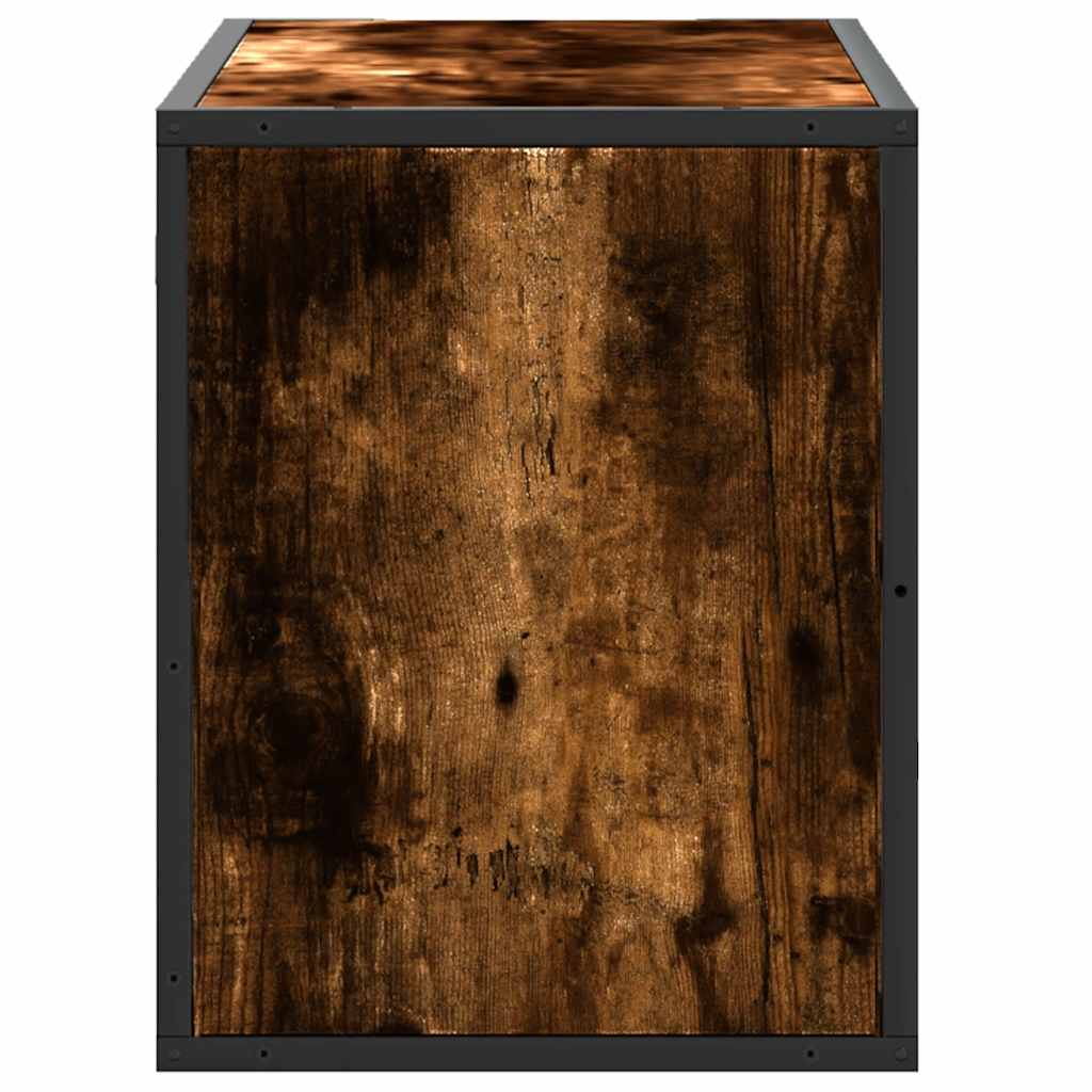 Tv-Benk Røkt Eik 80X31X39,5 Cm Konstruert Tre Og Metall