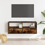Tv-Benk Røkt Eik 100X31X39,5 Cm Konstruert Tre Og Metall
