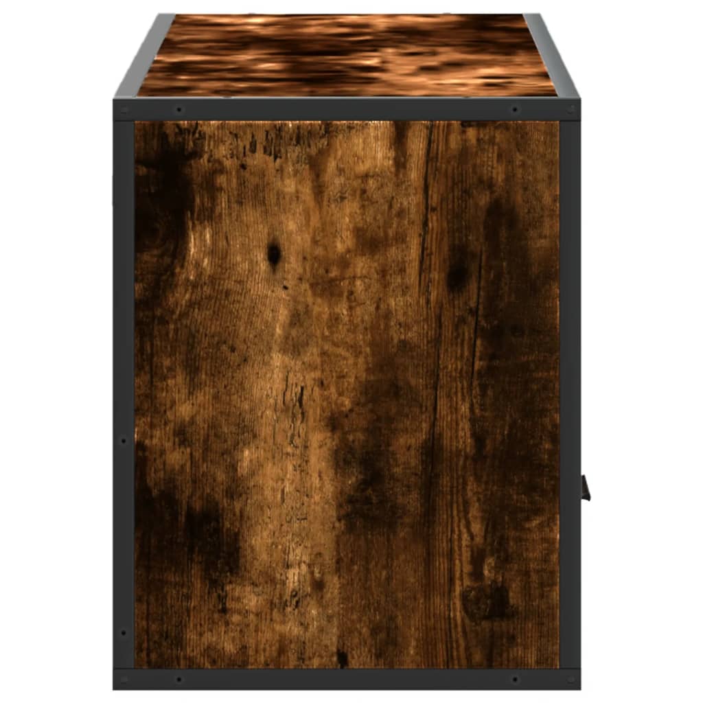 Tv-Benk Røkt Eik 100X31X39,5 Cm Konstruert Tre Og Metall