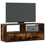 Tv-Benk Røkt Eik 100X31X39,5 Cm Konstruert Tre Og Metall