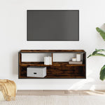 Tv-Benk Røkt Eik 100X31X39,5 Cm Konstruert Tre Og Metall