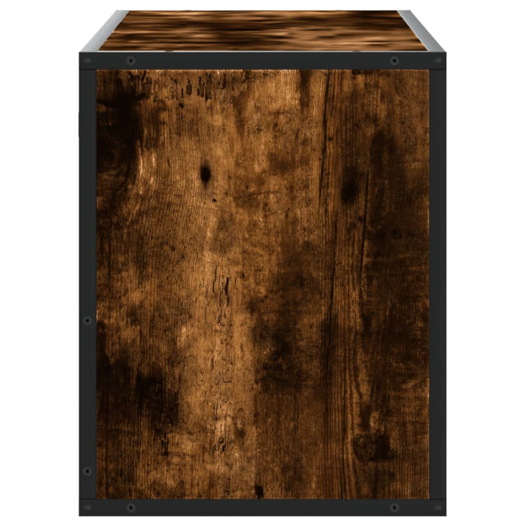 Tv-Benk Røkt Eik 100X31X39,5 Cm Konstruert Tre Og Metall