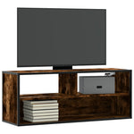 Tv-Benk Røkt Eik 100X31X39,5 Cm Konstruert Tre Og Metall