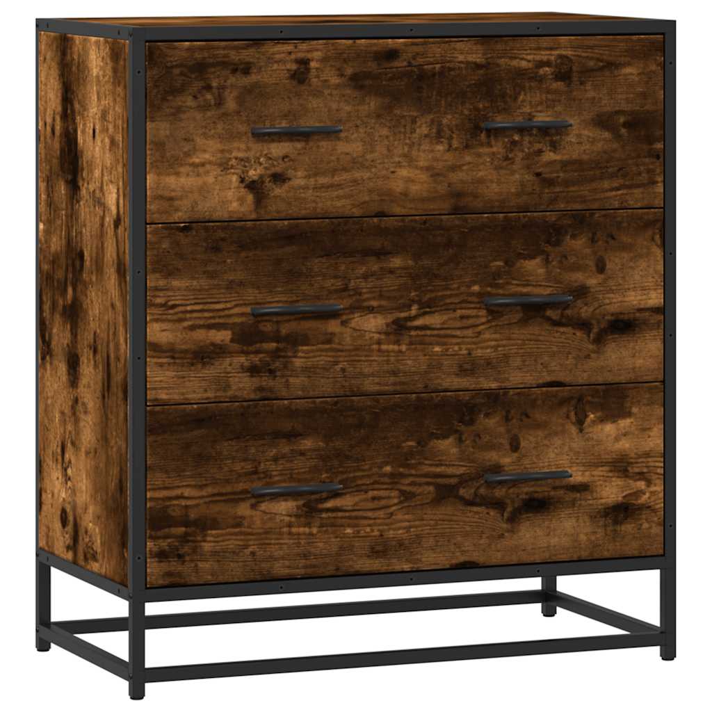 Skjenk Røkt Eik 68X35X76 Cm Konstruert Tre Og Metall