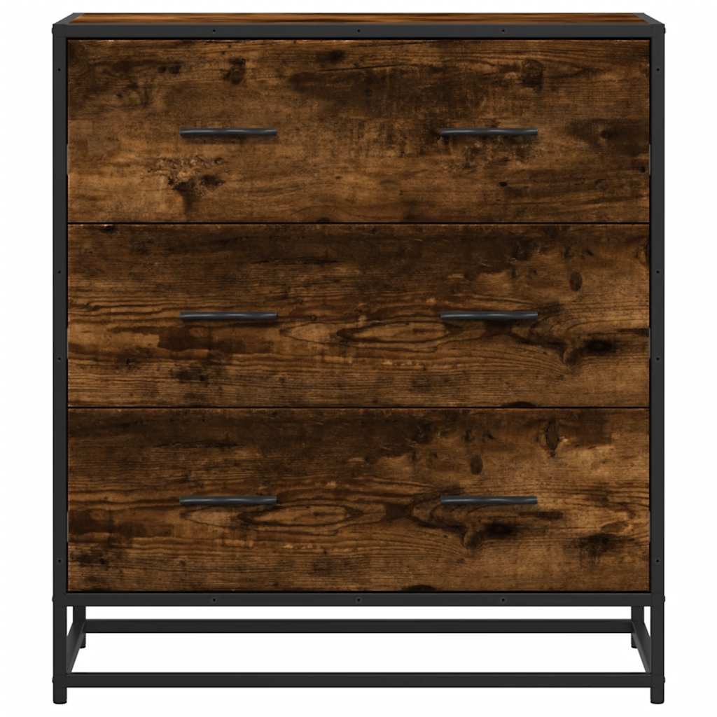 Skjenk Røkt Eik 68X35X76 Cm Konstruert Tre Og Metall