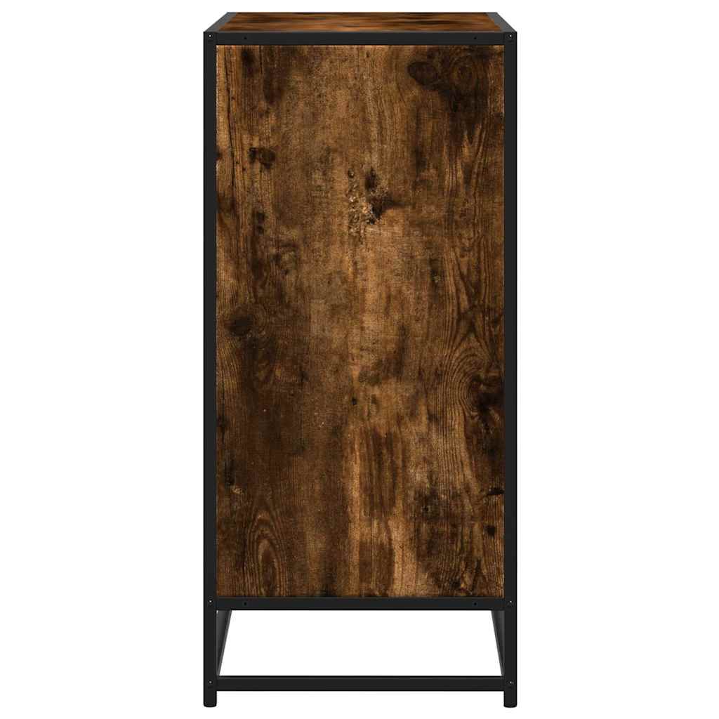 Skjenk Røkt Eik 68X35X76 Cm Konstruert Tre Og Metall