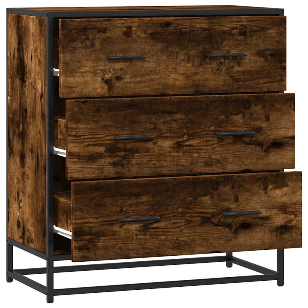 Skjenk Røkt Eik 68X35X76 Cm Konstruert Tre Og Metall