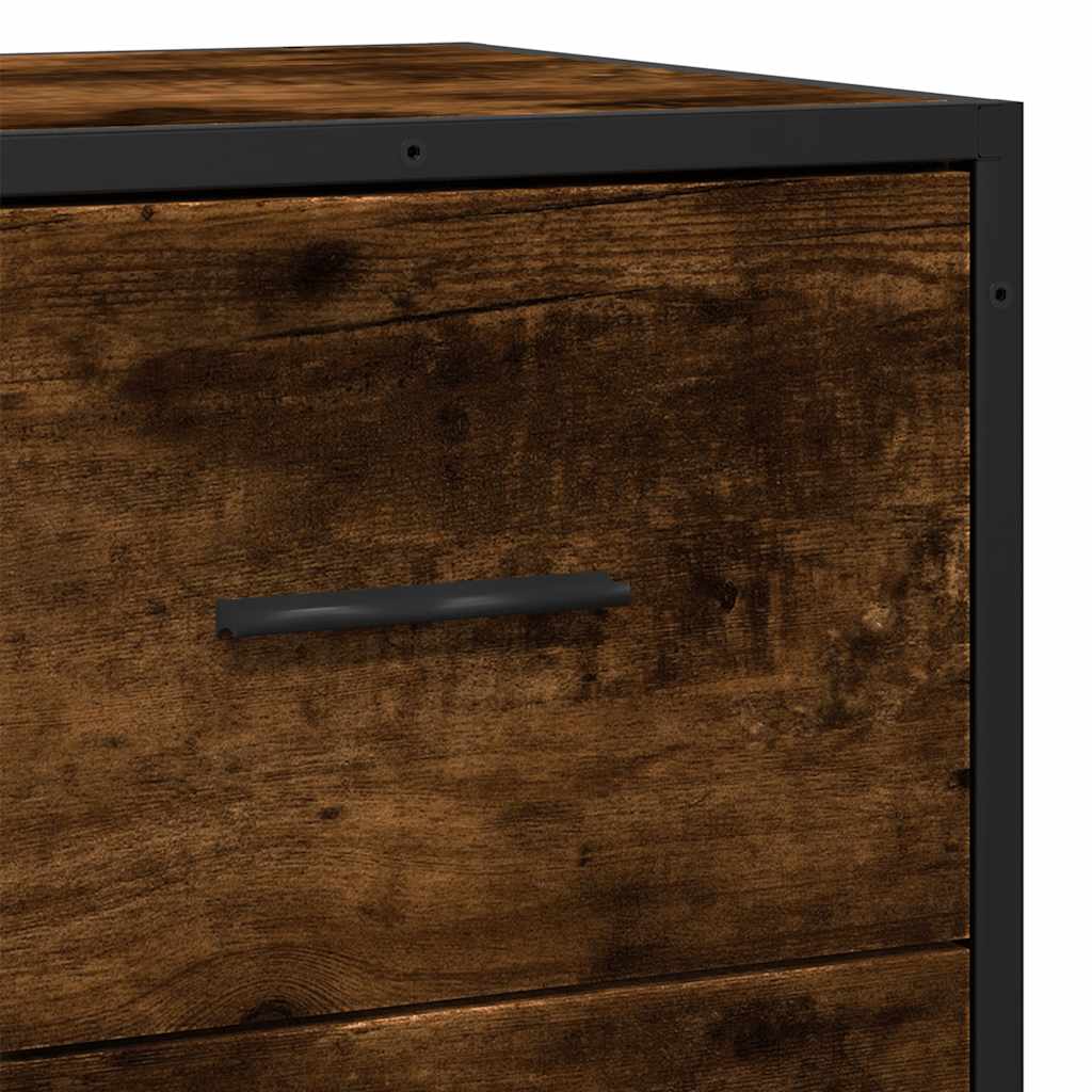 Skjenk Røkt Eik 68X35X76 Cm Konstruert Tre Og Metall