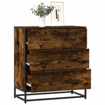Skjenk Røkt Eik 68X35X76 Cm Konstruert Tre Og Metall