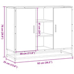 Skjenk Røkt Eik 92X35X76 Cm Konstruert Tre
