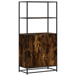 Highboard Røkt Eik 68X35X139 Cm Konstruert Tre Og Metall