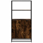 Highboard Røkt Eik 68X35X139 Cm Konstruert Tre Og Metall