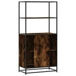Highboard Røkt Eik 68X35X139 Cm Konstruert Tre Og Metall