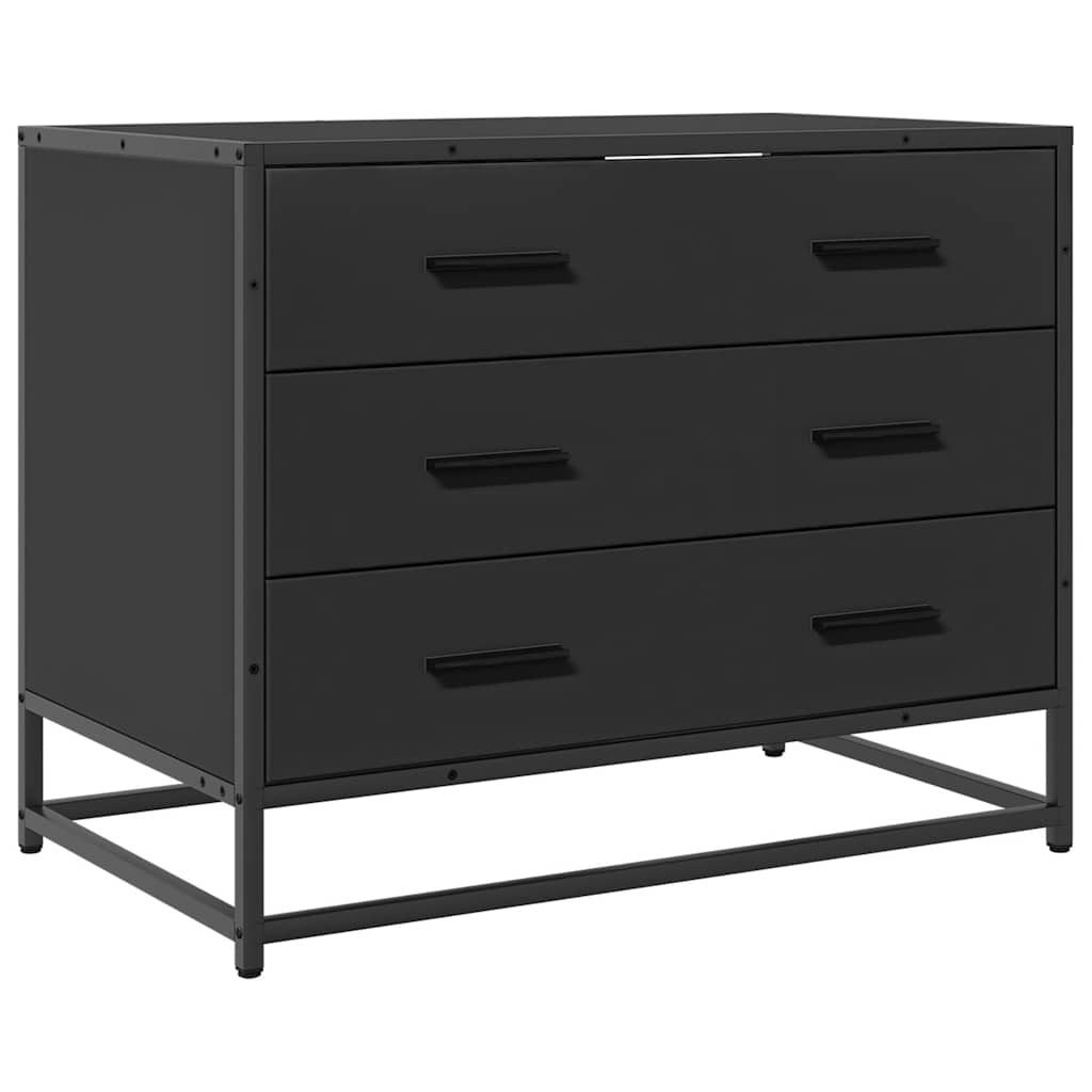 Kommode Svart 70X41X56 Cm Konstruert Tre