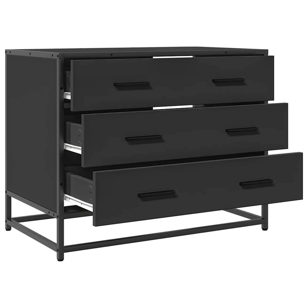 Kommode Svart 70X41X56 Cm Konstruert Tre