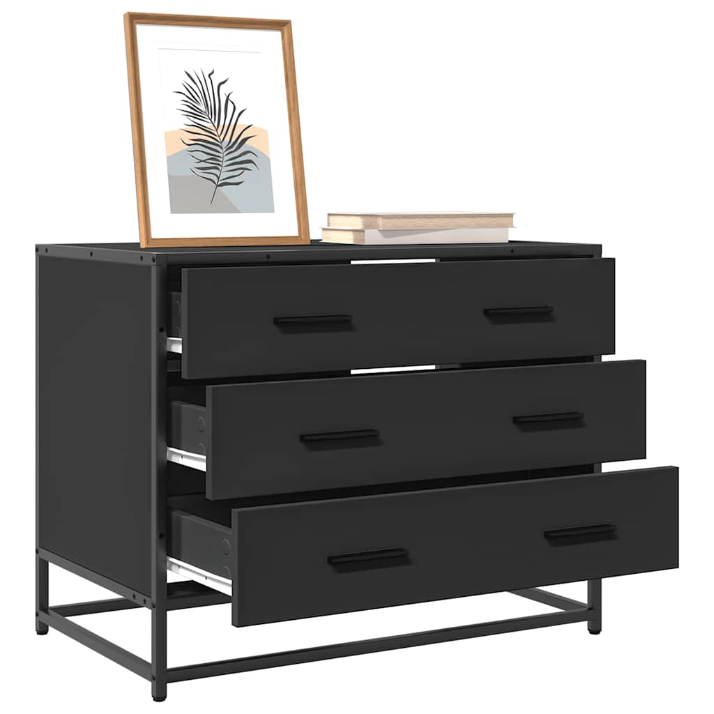 Kommode Svart 70X41X56 Cm Konstruert Tre