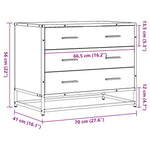 Kommode Røkt Eik 70X41X56 Cm Konstruert Tre