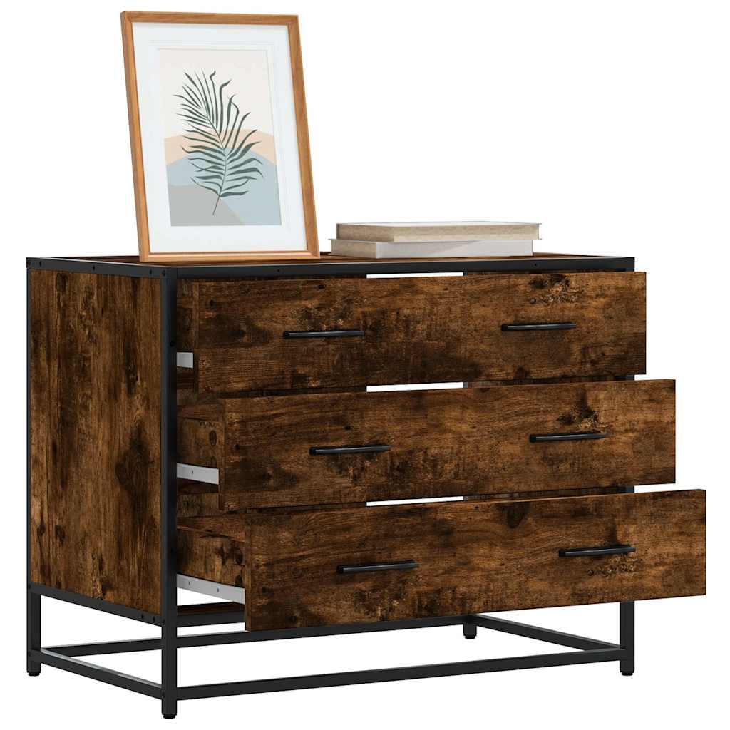 Kommode Røkt Eik 70X41X56 Cm Konstruert Tre