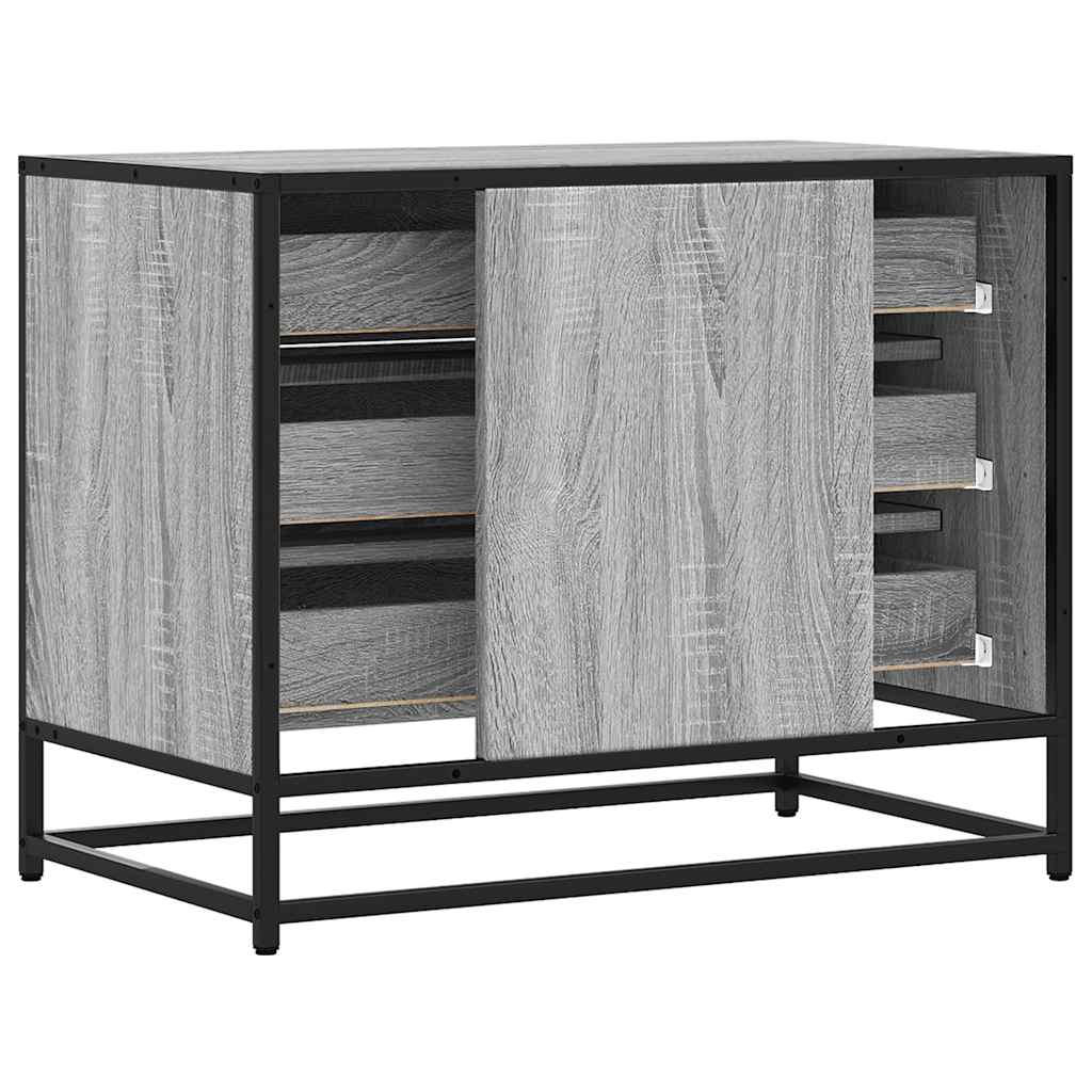 Kommode Grå Sonoma 70X41X56 Cm Konstruert Tre