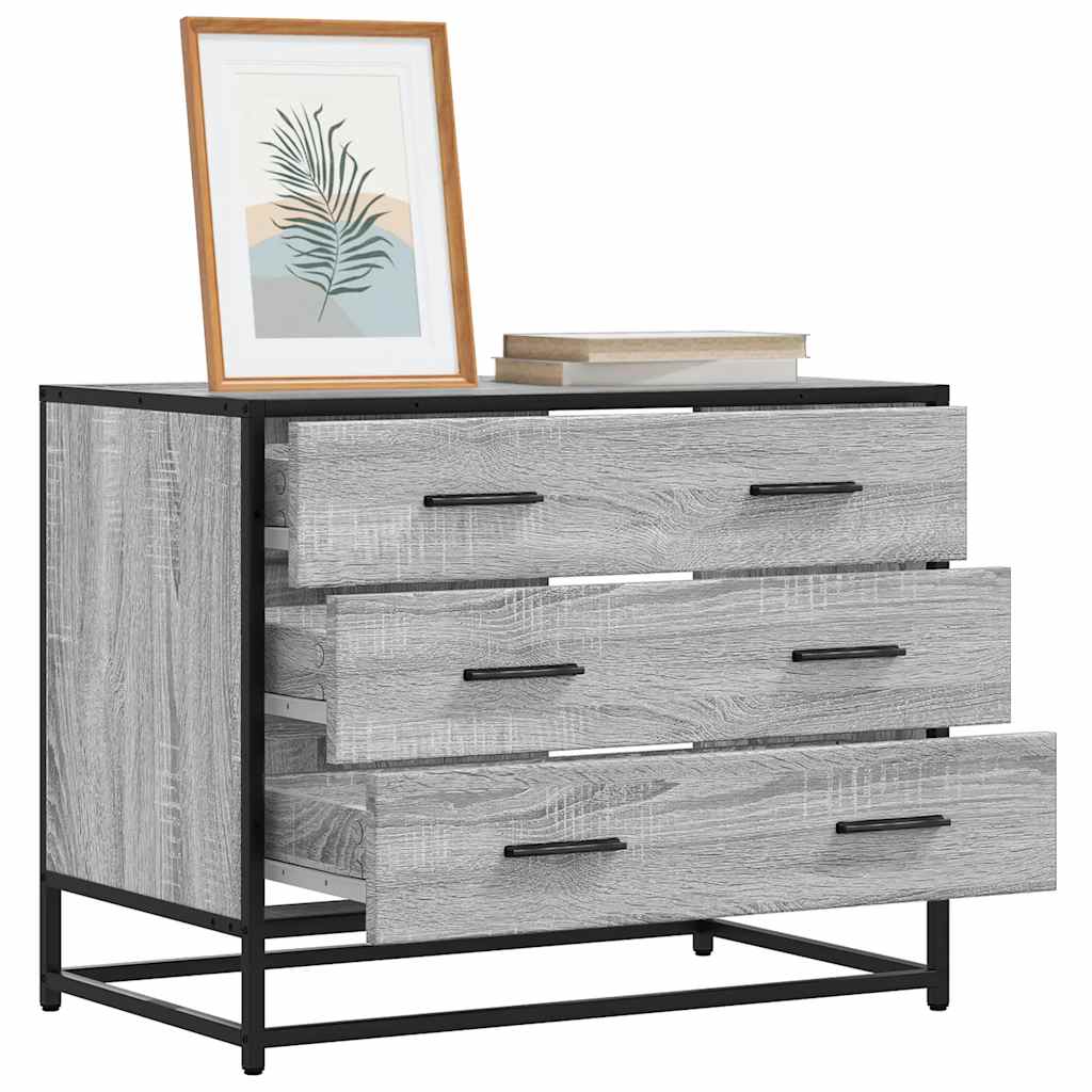 Kommode Grå Sonoma 70X41X56 Cm Konstruert Tre