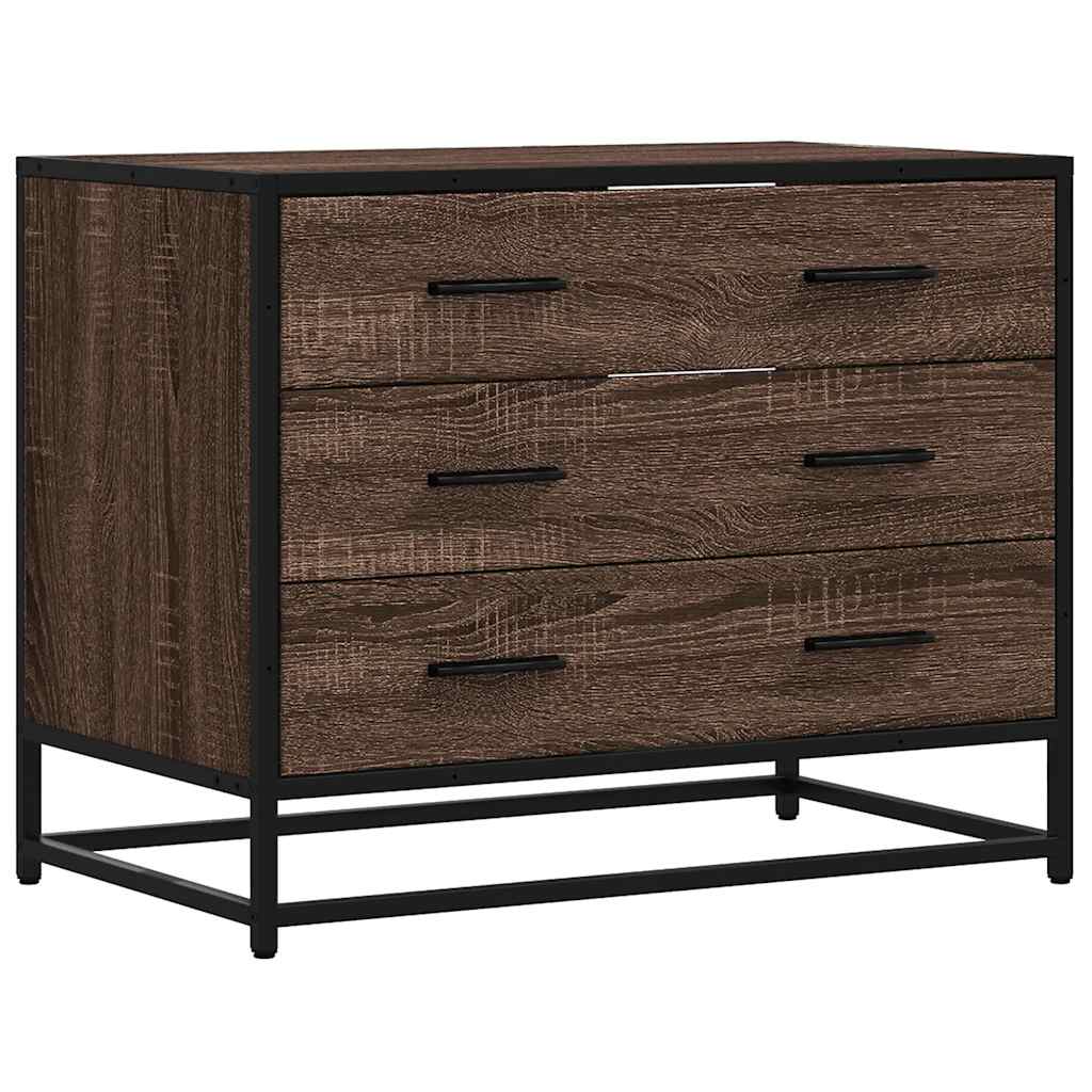 Kommode Brun Eik 70X41X56 Cm Konstruert Tre