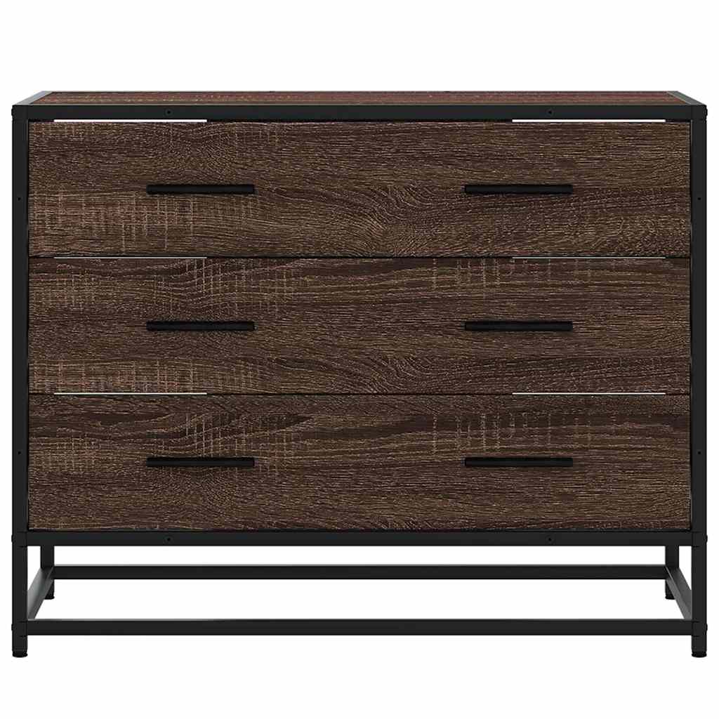Kommode Brun Eik 70X41X56 Cm Konstruert Tre