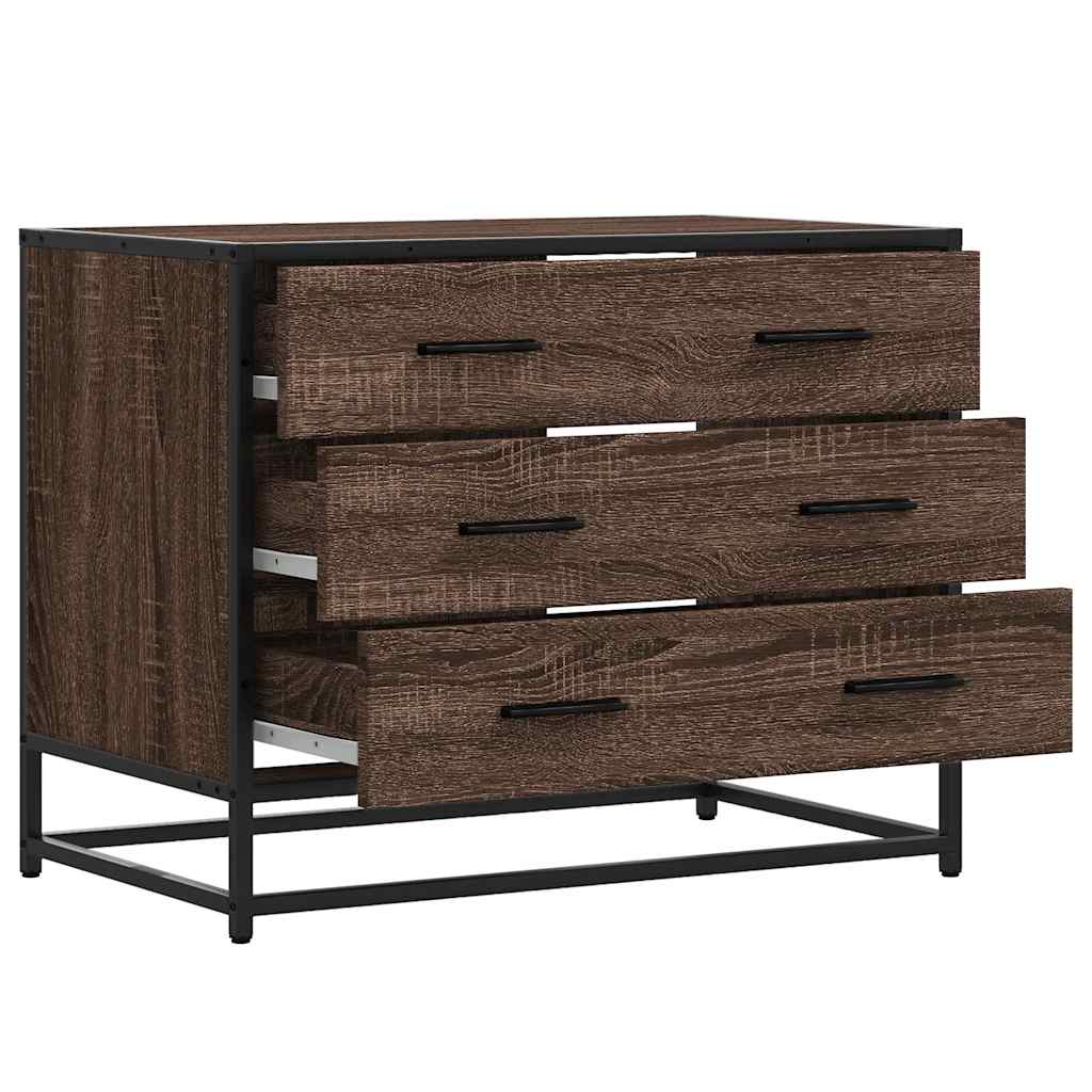 Kommode Brun Eik 70X41X56 Cm Konstruert Tre