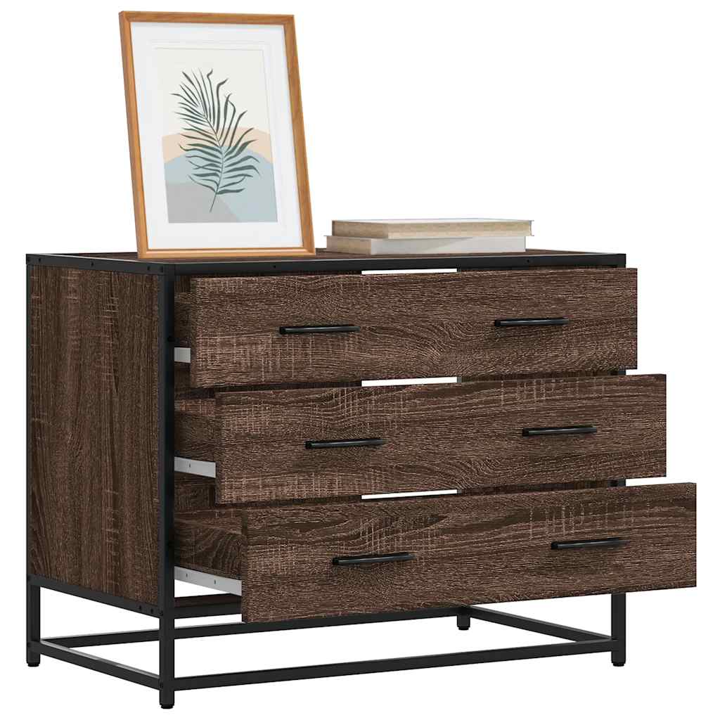 Kommode Brun Eik 70X41X56 Cm Konstruert Tre