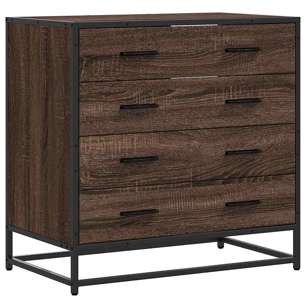 Kommode Brun Eik 70X41X70 Cm Konstruert Tre