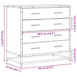 Kommode Brun Eik 70X41X70 Cm Konstruert Tre