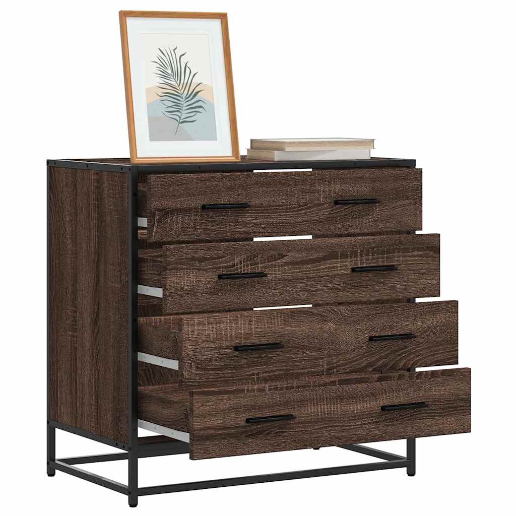 Kommode Brun Eik 70X41X70 Cm Konstruert Tre