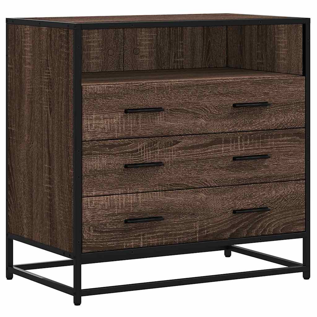 Kommode Brun Eik 70X41X70 Cm Konstruert Tre
