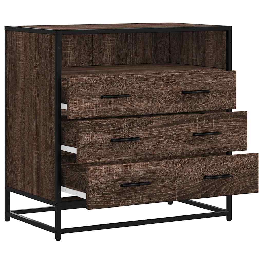 Kommode Brun Eik 70X41X70 Cm Konstruert Tre