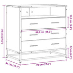 Kommode Brun Eik 70X41X70 Cm Konstruert Tre