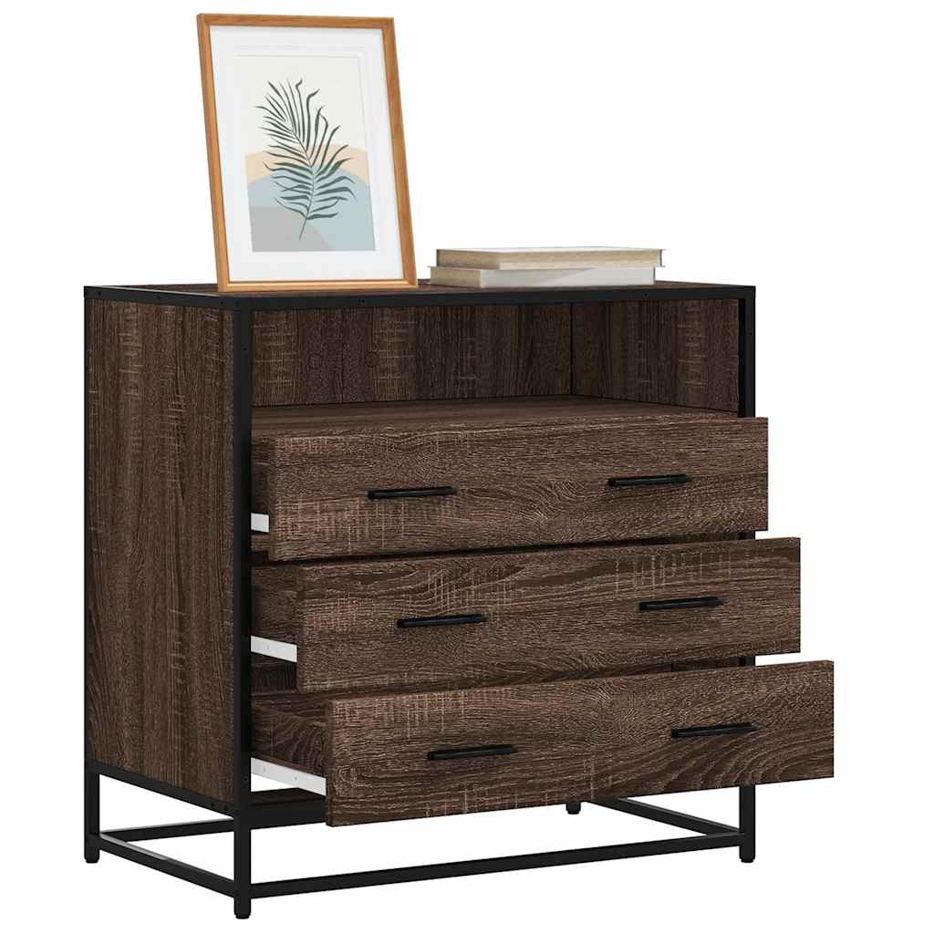 Kommode Brun Eik 70X41X70 Cm Konstruert Tre