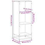 Bokhylle Røkt Eik 40X35X107,5 Cm Konstruert Tre