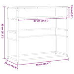 Konsollbord Brun Eik 90X35X80 Cm Konstruert Tre