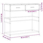 Konsollbord Svart 90X35X80 Cm Konstruert Tre