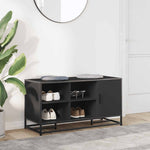 Skobenk Svart 100X40X53,5 Cm Konstruert Tre Og Metall